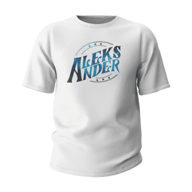 T-shirt Aleks Ander blanc et logo bleu étoilé