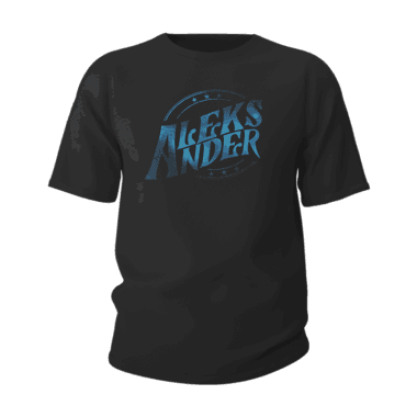T-shirt Aleks Ander noir et logo bleu étoilé